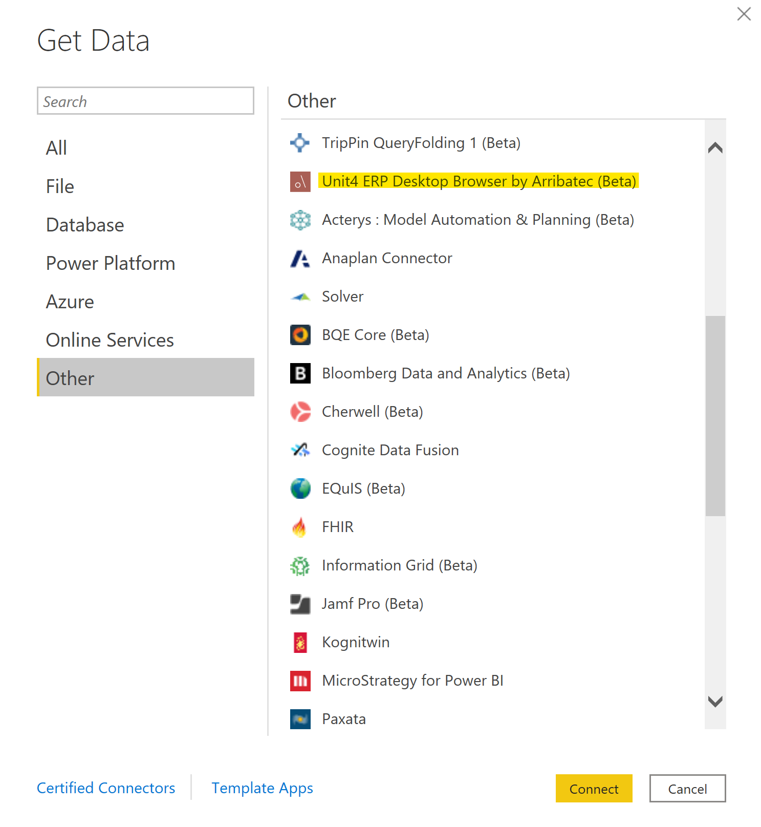 Arribatec Power BI Get Unit4 Data Connector and more..