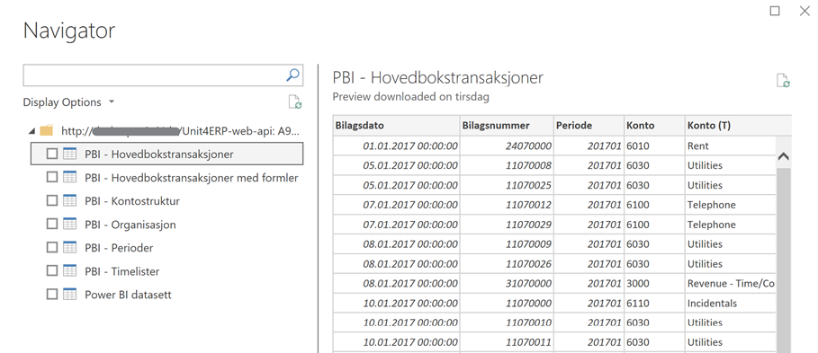 Power BI Unit4-kontakt
