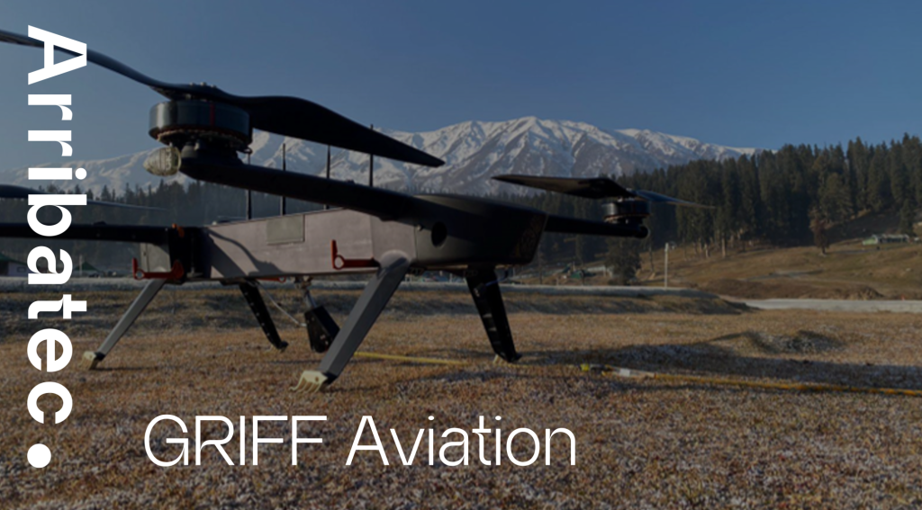 Header: Picture of GRIFF Aviation drone and Arribatec logo and GRIFF Aviation text