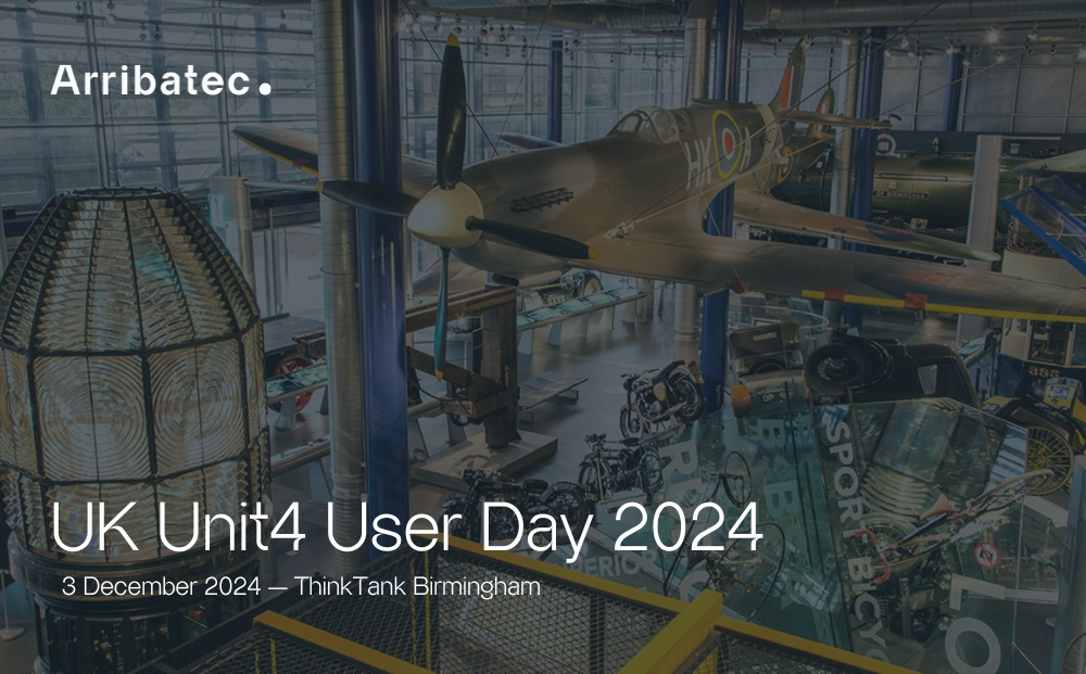 Thank you for securing your place at our Unit4 ERP User Day Event 1 We are pleased to announce that Unit4 ERP (Agresso) users can now register for our free 2024 User Day event at the ThinkTank Science Museum in Birmingham