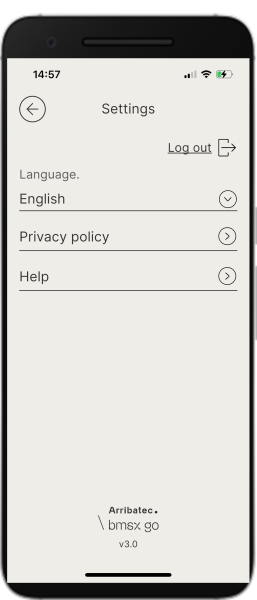 BMSx Go 6 Settings mobil